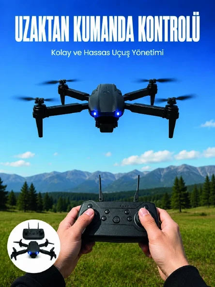 4K HD Kameralı Katlanabilir Drone Sabit Yükseklik Destekli Uzaktan Kumandalı Drone ürün görseli 1