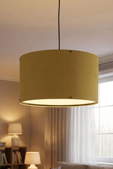 Hardal Kumaş Başlıklı Sarkıt Avize 35 CM - Resim 3