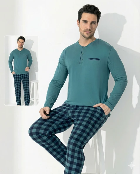 Boyraz 0689 Erkek Uzun Kol Penye Pijama Takımı ürün görseli 1