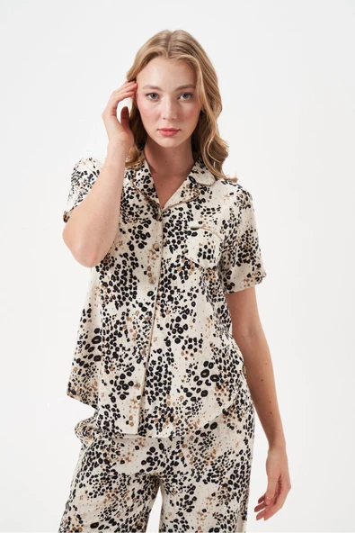 PJS 29049 Kadın Düğmeli Pijama Takım ürün görseli 1