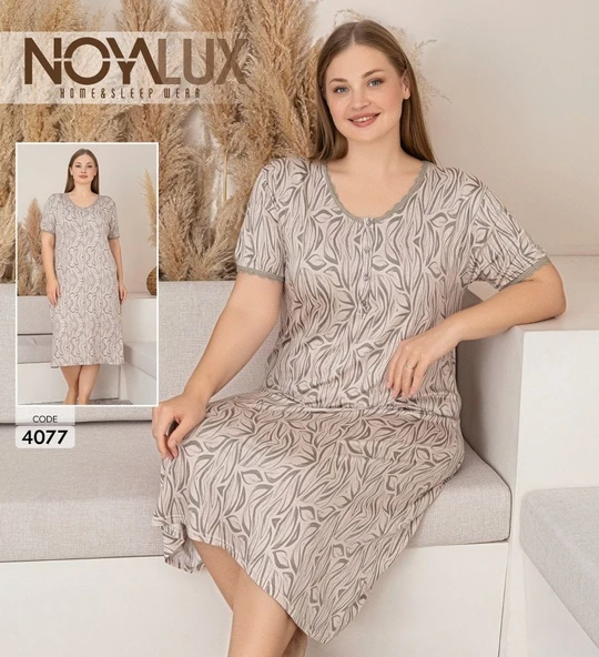 Noyalux 4077 Kadın Battal Kısa Kol Elbise Gecelik ürün görseli 1