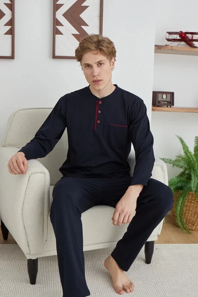 Kocabey 9111 Battal Erkek Midi Yaka Pijama Takımı ürün görseli 1