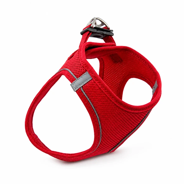 Nefes Alan Kumaş Air Mesh Kedi Köpek Göğüs Tasması XX Small 28x32 cm Kırmızı ürün görseli 1