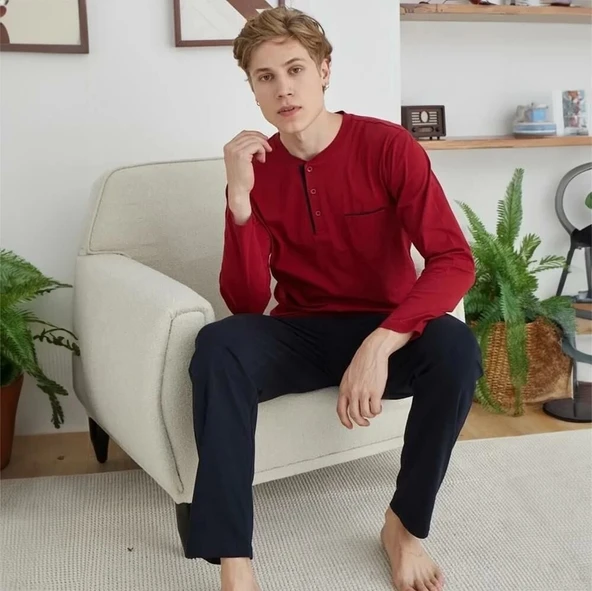 Kocabey 9250 Erkek Midi Yaka Pijama Takım ürün görseli 1