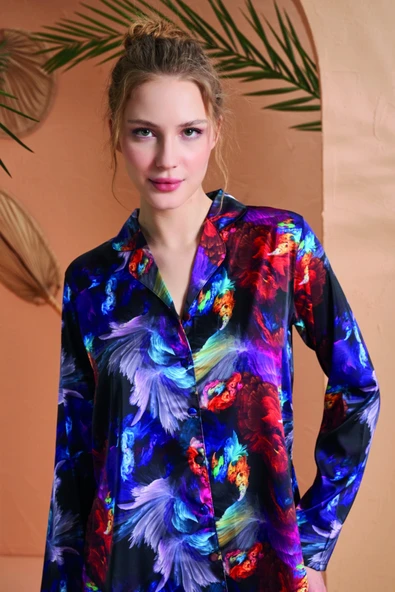 PJS 27079 Kadın Düğmeli Pijama Takımı ürün görseli 1