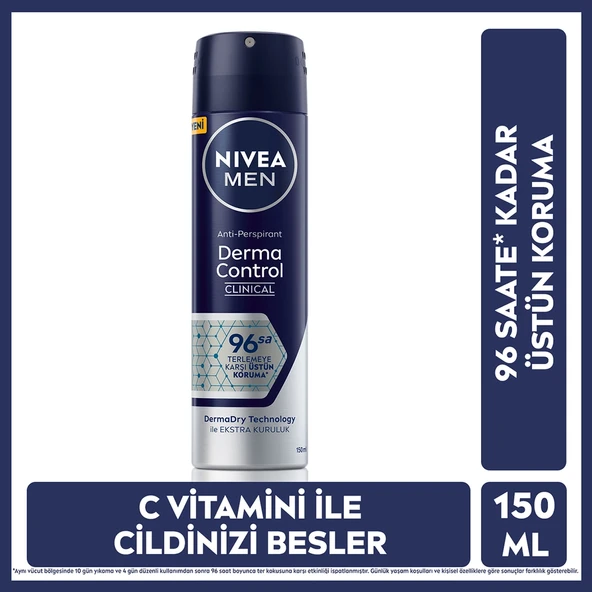 Nivea Men Derma Control Clinical 150 ml Erkek Deodorant ürün görseli 1