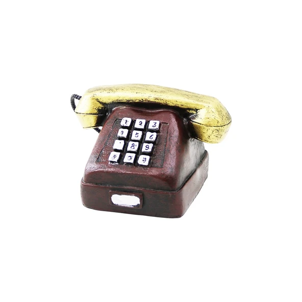 Ankesörlü Telefon Tasarımlı Vintage Dekoratif Biblo - Reçine Malzeme ürün görseli 1