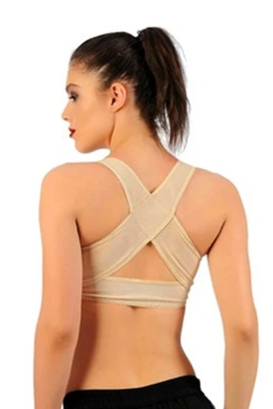 #Korse Polyamid Esnek Sıkılaştırıcı Ten Kadın Sırt Toparlayıcı Göğüs Dikleştirici Korse ürün görseli 1