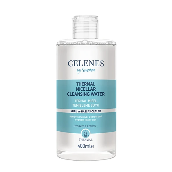 Celenes Thermal Micellar Kuru ve Hassas Ciltler 400 ml Yüz ve Makyaj Temizleme Suyu ürün görseli 1