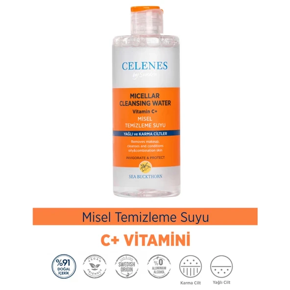 Celenes Sea Buckthorn Micellar Yağlı ve Karma Cilt 400 ml Yüz ve Makyaj Temizleme Suyu ürün görseli 1