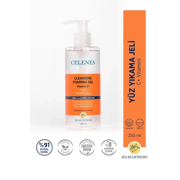 Celenes Sea Buckthorn Yağlı ve Karma Cilt 250 ml Yüz Temizleme Jeli ürün görseli 1