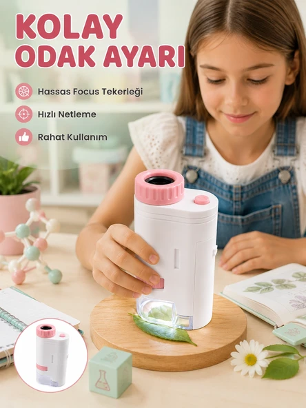 LED Aydınlatmalı Taşınabilir Mikroskop 80X-200X Ayarlanabilir Büyütme Özellikli ürün görseli 1