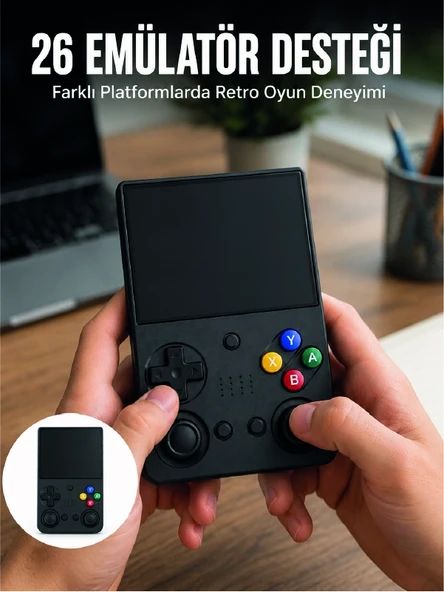 LCD Retro Oyun Konsolu TV Bağlantı Destekli Çift Analog Joystick El Tipi Konsol ürün görseli 1