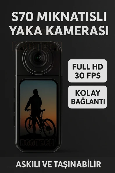 Full HD Mini Yaka Kamerası, 30 FPS Kayıt ve Mıknatıslı Tasarım ile Pratik Kullanım ürün görseli 1