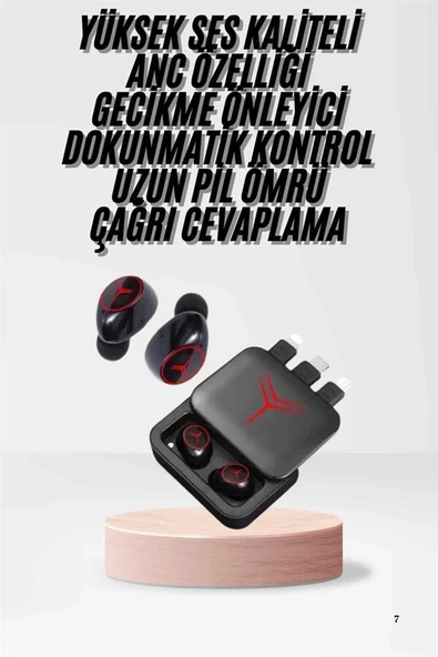 Kablosuz Şarj Göstergeli Powerbank Özellikli Bluetooth Kulaklık Çağrı Cevaplayabilen ürün görseli 1