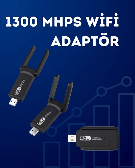 USB WiFi Adaptör – 1200 Mbps Hız - Resim 2