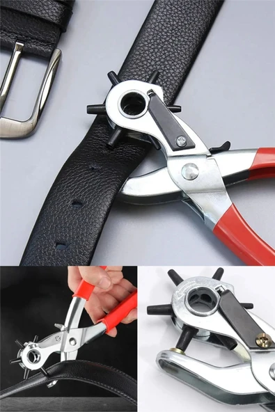 Kemer Delme Makinası Pratik 6 Başlıklı Kemer Delme Aleti Metal Kemer Delme Aparatı ürün görseli 1
