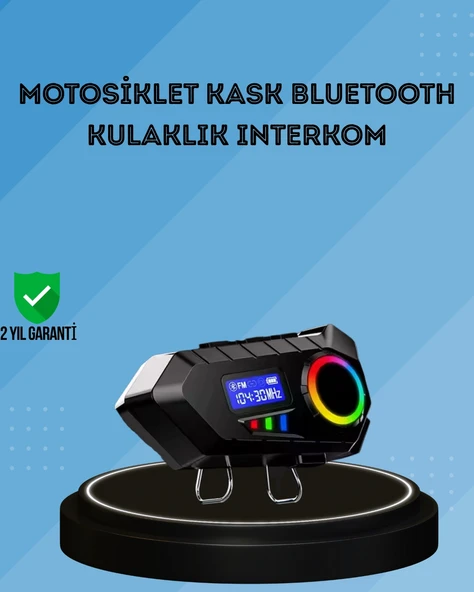 500mAh Bataryalı Bluetooth 5.4  İnterkom LED Ekranlı FM Destekli ürün görseli 1