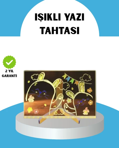 Silinebilir LED Mesaj Tahtası 7 Renkli Kalem Dahil ürün görseli 1