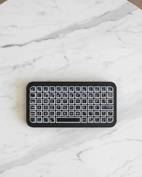 Siyah Kablosuz Mini RGB Işıklı Klavye Bluetooth 5.2 İnce Tasarım ürün görseli 1