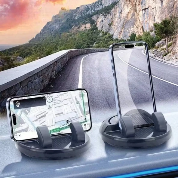 Numaratörlü Güçlü Yapışkanlı 360 Derece Dönebilen Su Geçirmez Araç İçi Telefon Tutucu Plastik Aparat ürün görseli 1