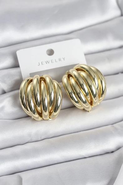 Pirinç Gold Renk Vintage Kadın Küpe ürün görseli 1