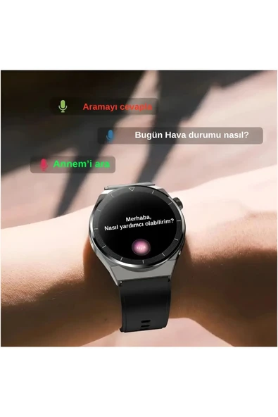Erkekler için Akıllı Saat, GPS ve Nabız Sensörlü, Suya Dayanıklı, Siyah Kordonlu ürün görseli 1