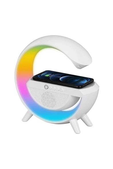 Kablosuz Şarj ve Bluetooth Hoparlör Özellikli LED Masa Lambası - Çoklu Bağlantılı ürün görseli 1