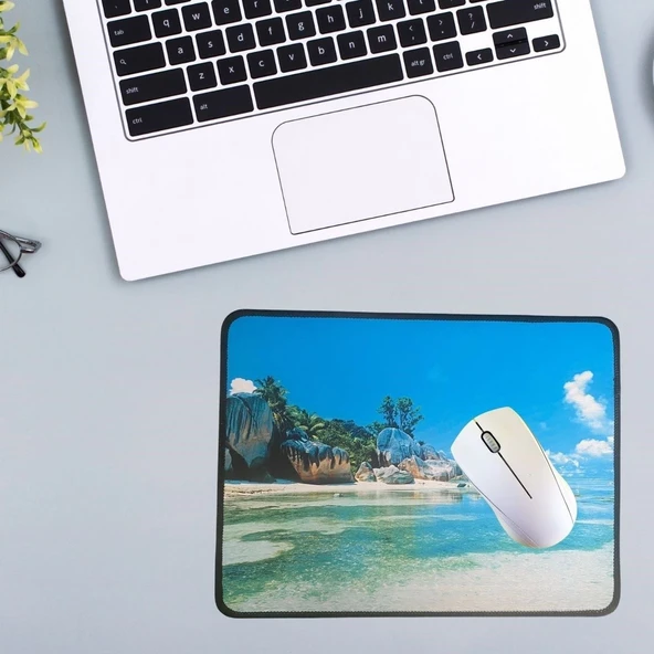 25x32 cm Küçük Boy Mouse Pad Manzara Ada - Resim 4