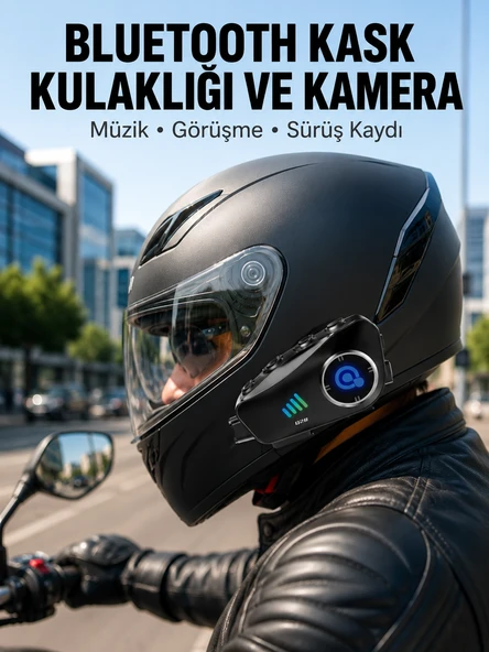 Q28 Kameralı Motosiklet Kask Kulaklık Bluetooth 5.3 Su Geçirmez 1080P HD Yeni Nesil ürün görseli 1