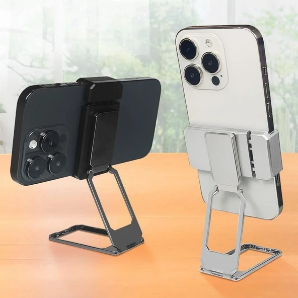360 derece Dönen Tüm Telefon Tipleri İle Uyumlu Metal Telefon Standı Braket ürün görseli 1