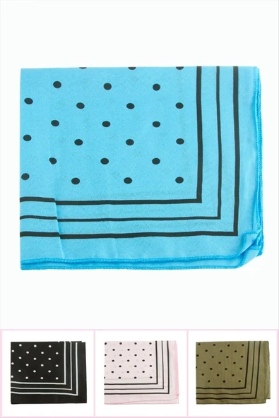 Benekli Desenli Keten Bandana 50*50 ürün görseli 1