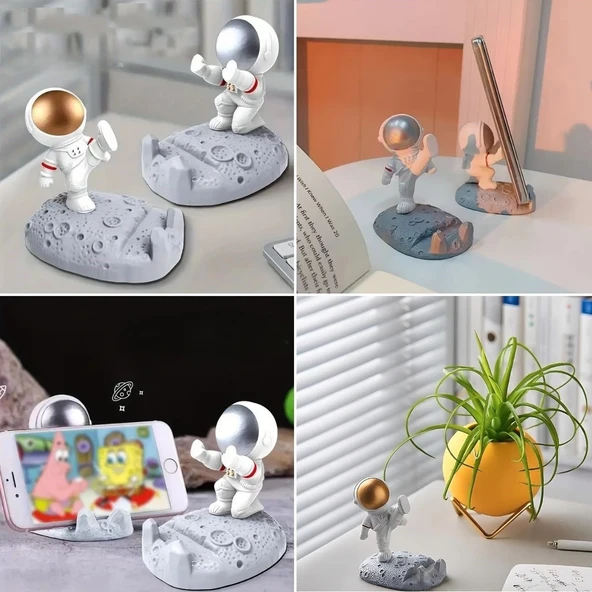 Mini Astronot Model Telefon ve Tablet Tutucu Standı ürün görseli 1