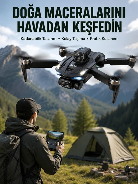 Canlı Görüntü Aktarımlı Çift Kameralı Uzaktan Kumandalı Drone ürün görseli 1