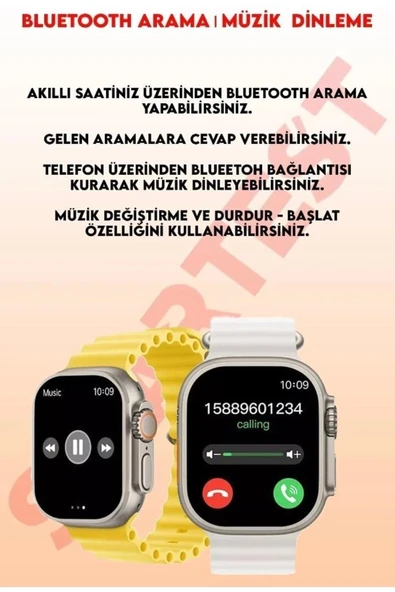 iOS ve Android Uyumlu Akıllı Saat, Nabız Sensörlü, Uyku Takibi, Siyah Silikon Kordonlu ürün görseli 1
