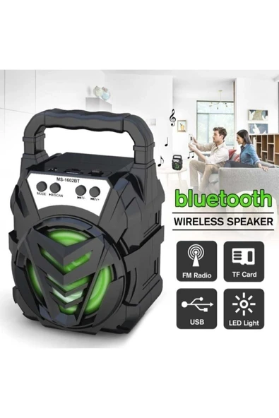 Bluetooth Hoparlör, FM Radyo Özellikli, Şarj Edilebilir, Çoklu Bağlantılı, Siyah ürün görseli 1
