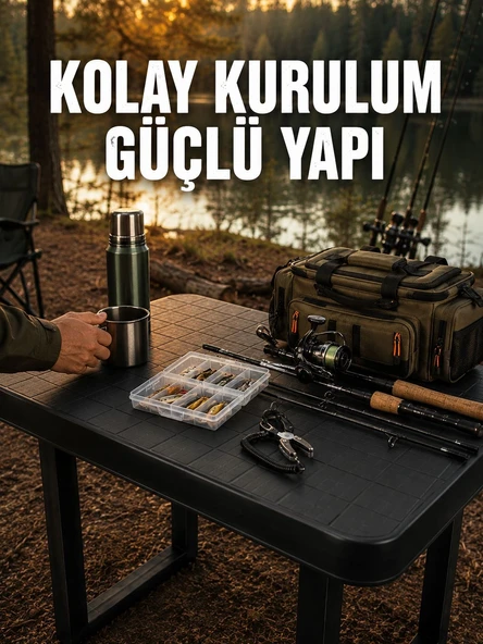 Pratik Katlanabilir Masa Kamp Piknik Bahçe ve Karavan Kullanımına Uygun ürün görseli 1