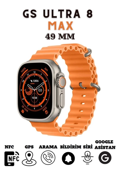49mm Ekranlı, GPS ve Nabız Sensörlü, Suya Dayanıklı, Titanyum Kordonlu Akıllı Saat ürün görseli 1