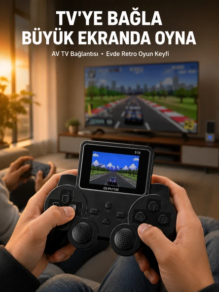 Retro Oyun Konsolu 520 Klasik Oyunlu Şarj Edilebilir El Konsolu ürün görseli 1
