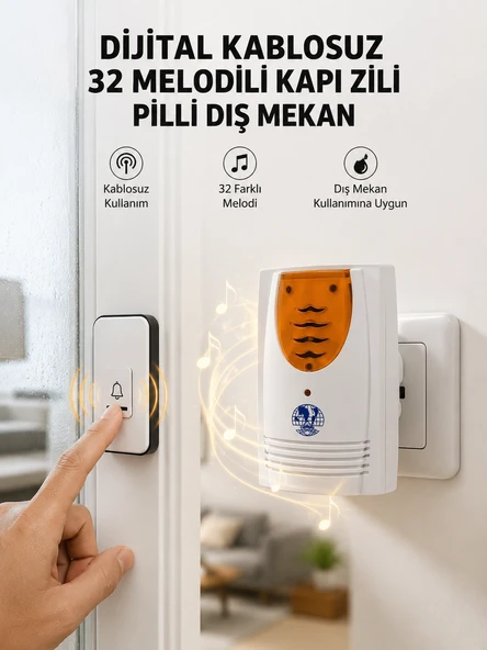 Kablosuz Kapı Zili Düzenli ve Konforlu Yaşam Alanları İçin Yeni Nesil ürün görseli 1