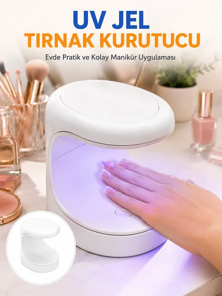 Kalıcı Oje Kurutucu Mini UV Işınlı Taşınabilir Hızlı ve Pratik Oje Kurutucu Yeni Nesil ürün görseli 1