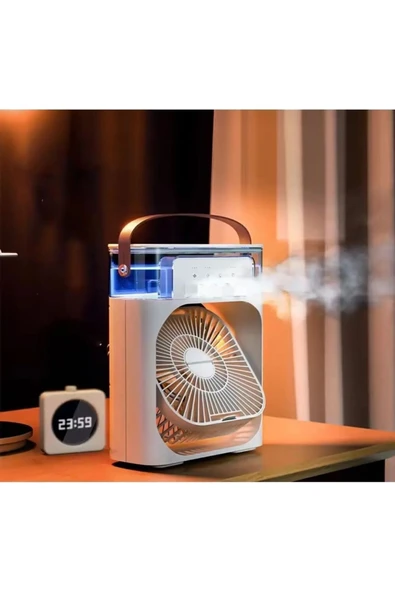600 Ml Kapasiteli Ultrasonik Hava Nemlendirici ve Aromaterapi Difüzörü, RGB Aydınlatmalı Beyaz Model ürün görseli 1