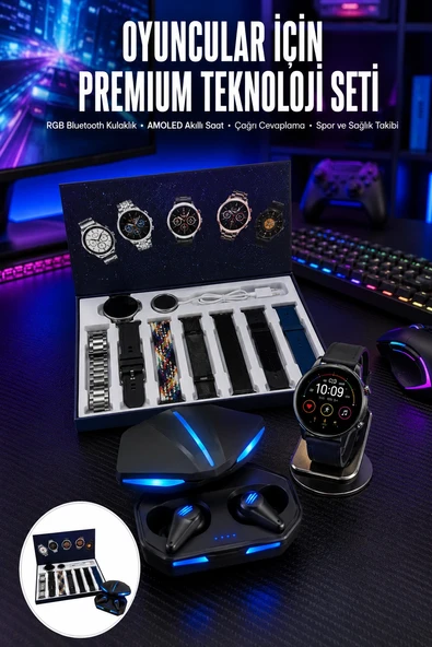 Gamer Kulaklık ve Çok Kordonlu Akıllı Saat Gürültü Önleyici GPS Desteği Yeni Nesil ürün görseli 1
