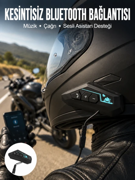 Kask Kulaklık Bluetooth Motosiklet Kulaklık Intercom Su Geçirmez ürün görseli 1