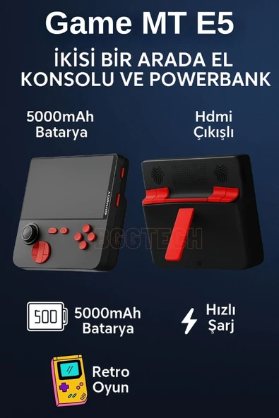 5000 mAh Bataryalı HDMI Çıkışlı Bluetooth Bağlantılı Taşınabilir Retro Oyun Konsolu ürün görseli 1
