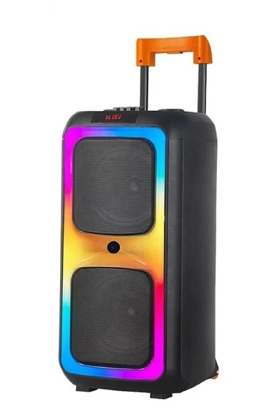 Taşınabilir Büyük Boy RGB Işıklı Kablosuz Mikrofonlu Hoparlör, Siyah Renk Seçeneği ürün görseli 1