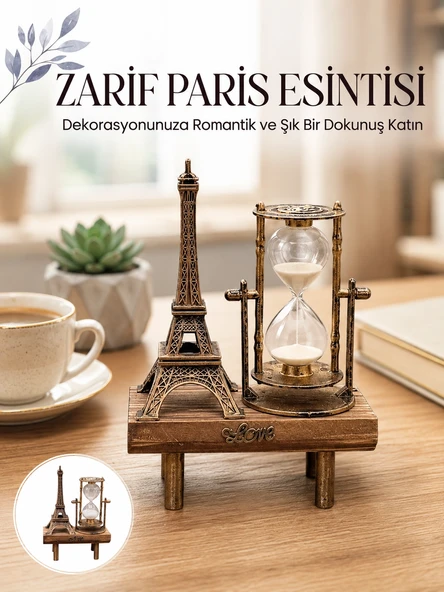 Paris Eyfel Kulesi Hediyelik Eyfel Retro Kum Saati Dekoratif Eşya Yeni Nesil ürün görseli 1