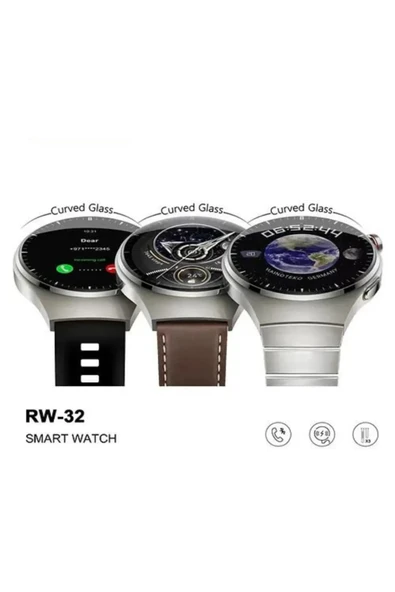 Yuvarlak Ekranlı Curved Akıllı Saat, GPS ve Sağlık Takibi Özellikleri ile Birlikte ürün görseli 1