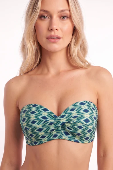 Mavi Azure Straplez Tek Üst Bikini ürün görseli 1