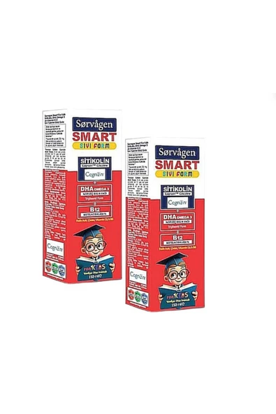 Sorvagen Sitikolin DHA Omega 3 Norveç Balık Yağı ve B12 Sıvı Form - 150 ml x 2 adet ürün görseli 1